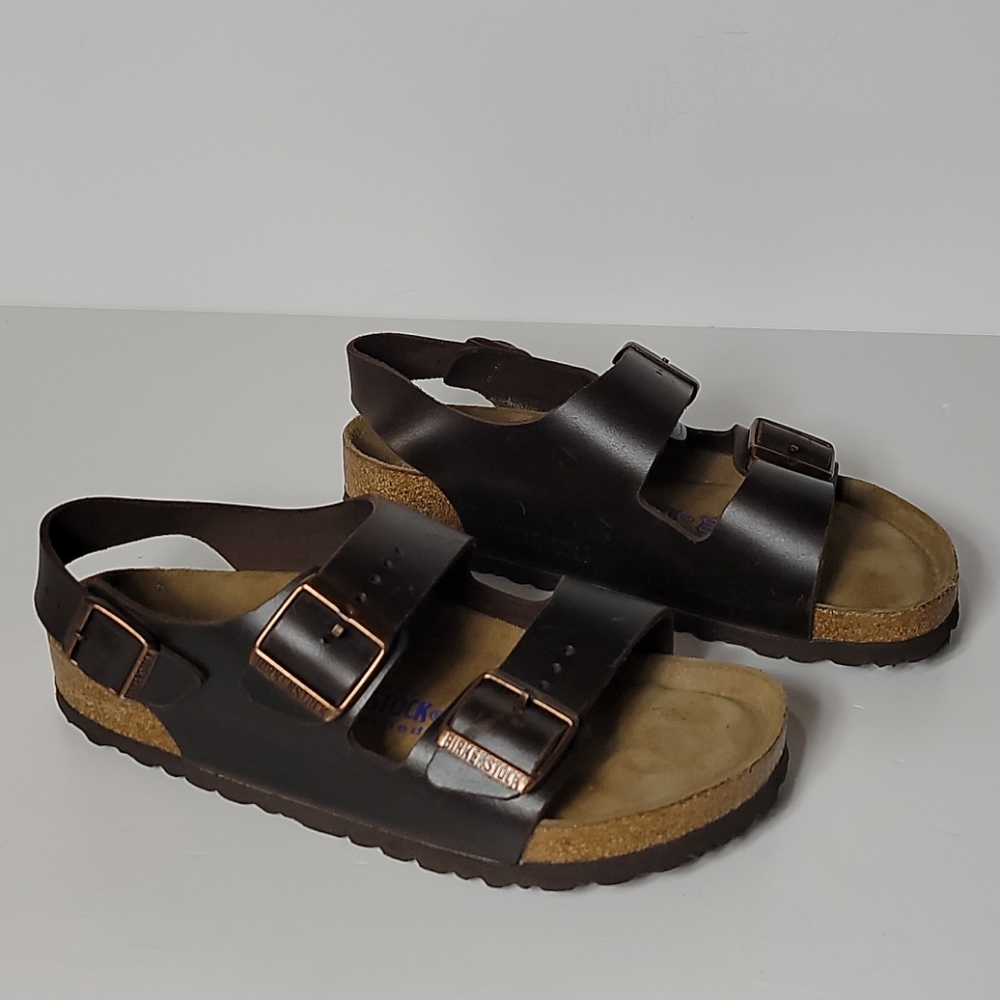 Birkenstock Milano Dark Brown Sandal, Size 38